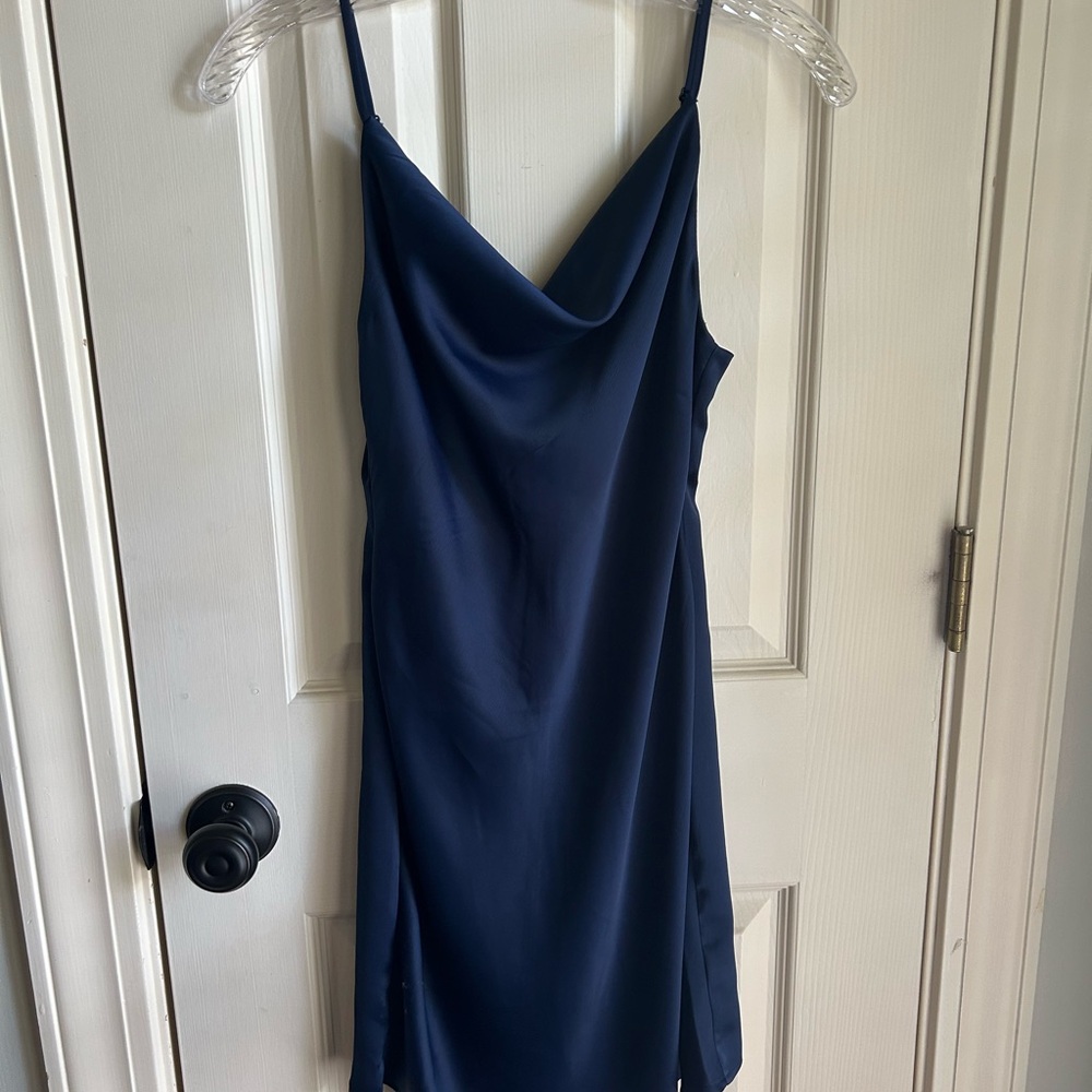 Elegant Navy Blue Slip Dress